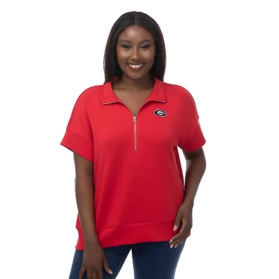 ZooZatz Georgia Bulldogs Tri-Blend Quarter-Zip Flowy Top