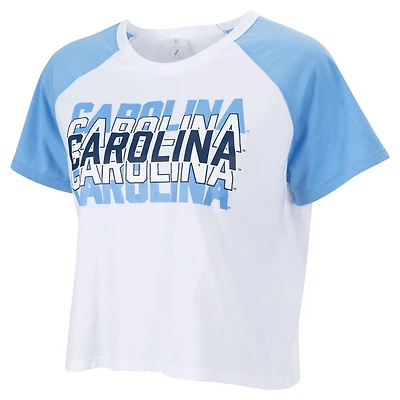 ZooZatz North Carolina Tar Heels Colorblock Repeat Raglan Cropped T-Shirt