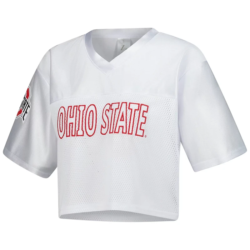 ZooZatz Ohio State Buckeyes Mesh Cropped V-Neck T-Shirt