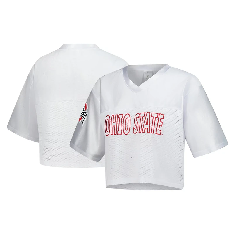 ZooZatz Ohio State Buckeyes Mesh Cropped V-Neck T-Shirt