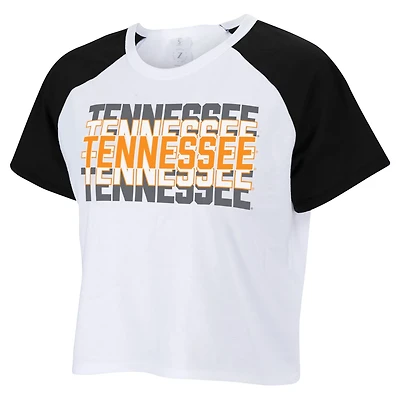 ZooZatz Tennessee Volunteers Colorblock Repeat Raglan Cropped T-Shirt