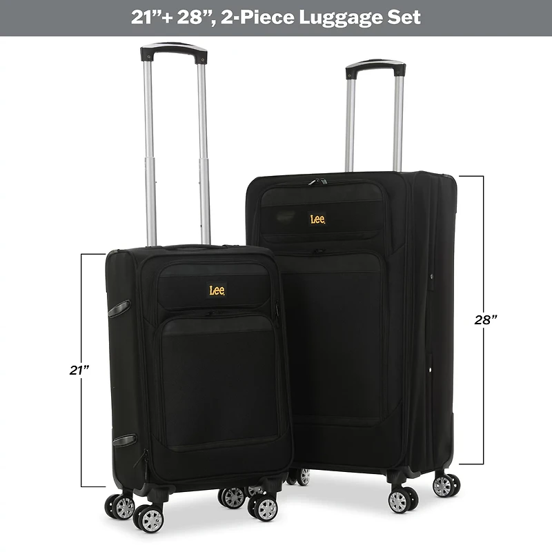 Lee 21-inch and 28-inch Soft Side 2-Piece Rolling Luggage Set