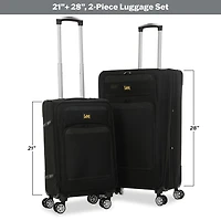 Lee 21-inch and 28-inch Soft Side 2-Piece Rolling Luggage Set