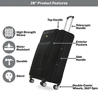 Lee 21-inch and 28-inch Soft Side 2-Piece Rolling Luggage Set