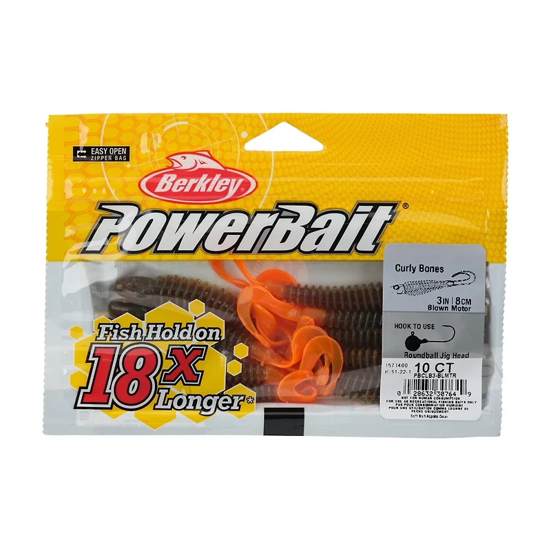 Berkley PowerBait® 3 Curly Bones Worms 10-Pack