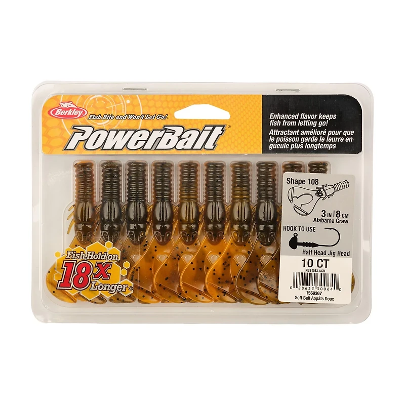 Berkley PowerBait® 3 Shape 108 Baits 10-Pack