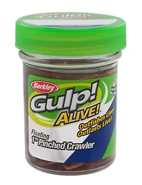 Berkley Gulp! Alive! Floating Pinched Crawler 2 in Nightcrawler Soft Bait Jar