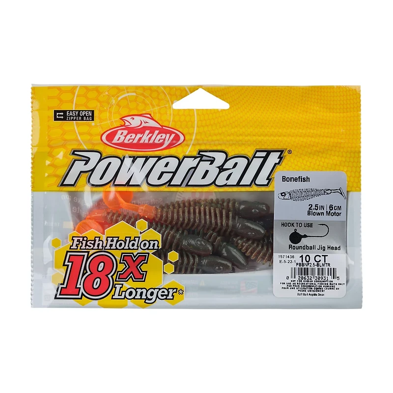 Berkley PowerBait Bonefish 2.5 Citrus Punch Soft Bait 10-Pack