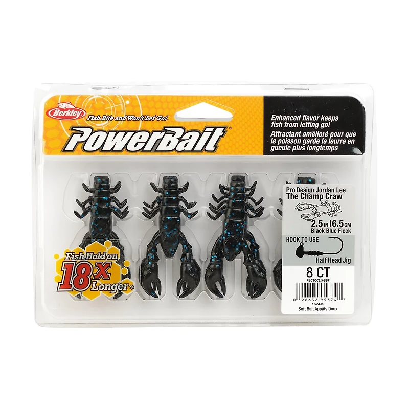 Berkley PowerBait The Champ Crawfish Bait 8-Pack