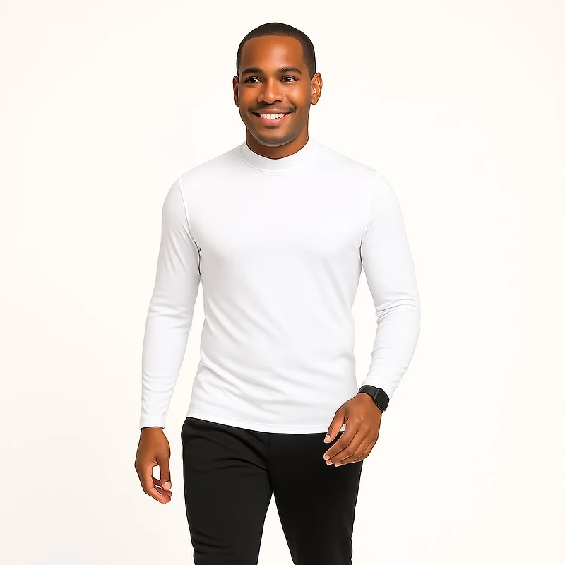 BCG Men's Cold Weather Mock Long Sleeve Top