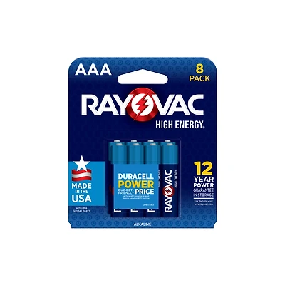 Rayovac AAA HIGH ENERGY Alkaline Batteries 8-Pack