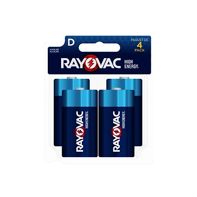 Rayovac D HIGH ENERGY Alkaline Batteries 4-Pack