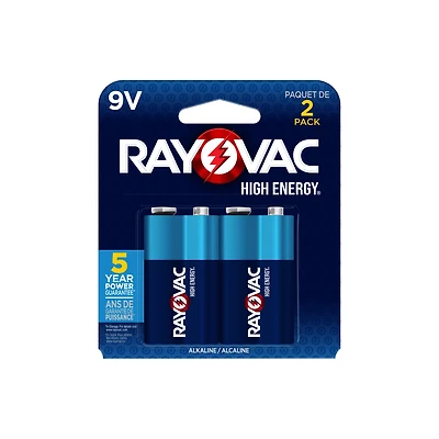 Rayovac High Energy Alkaline 9V Batteries 2-Pack