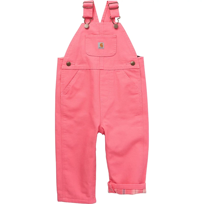 Carhartt Infant Girls' Flannel-Lined Canvas Bib Overalls