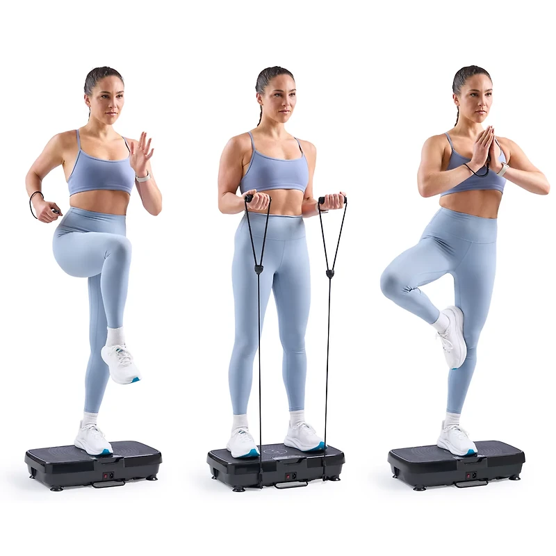 Sunny Health & Fitness Vibration Platform Machine with Resistance Bands