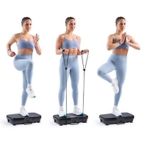 Sunny Health & Fitness Vibration Platform Machine with Resistance Bands