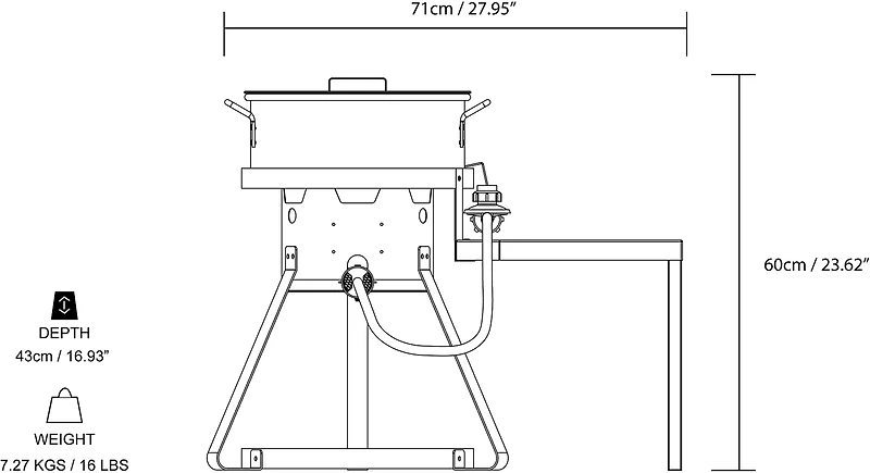 Outdoor Gourmet 10 qt Fish Fryer Set with Side Table