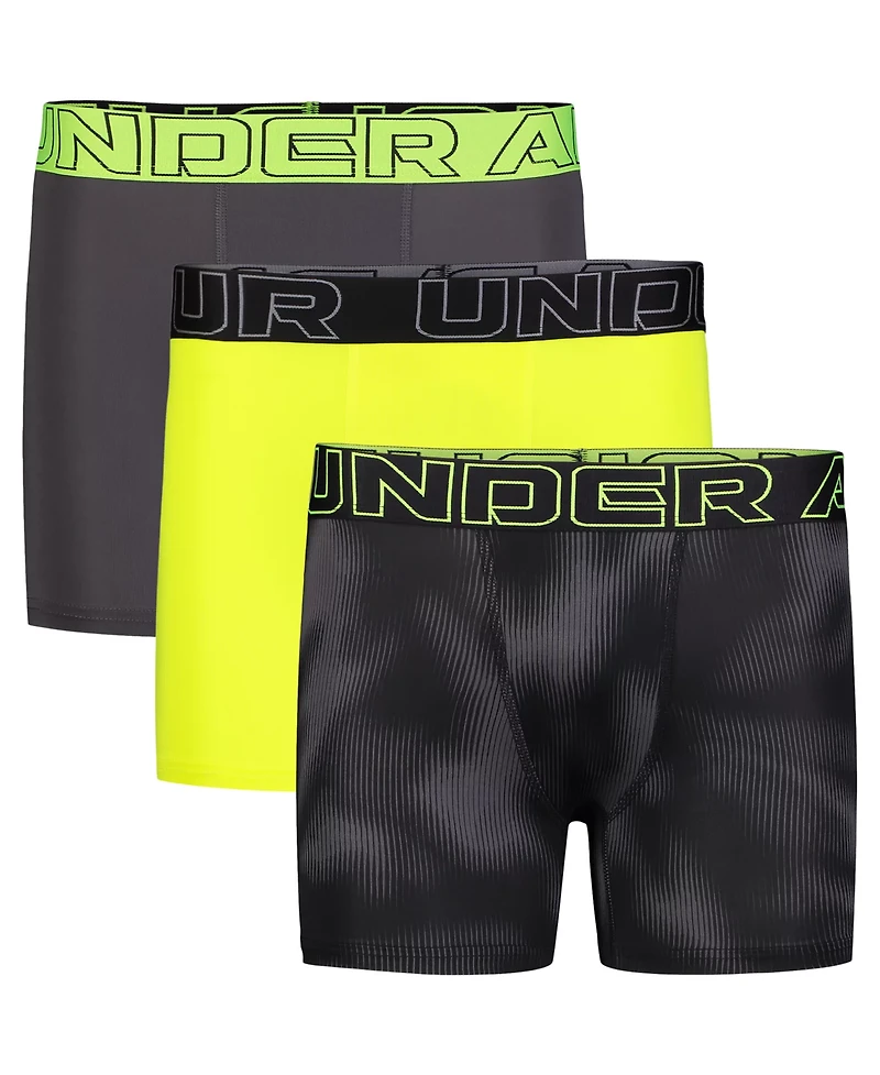 Under Armour Boys' Performance Tech Black Tie Dye Boxer Briefs 3-Pack