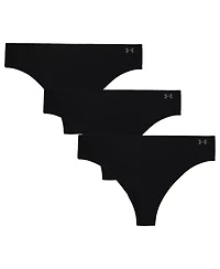 Under Armour Women's Pure Stretch No Show Thongs 3-Pack