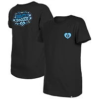 Girls Youth New Era Charlotte FC Bubble Heart T-Shirt