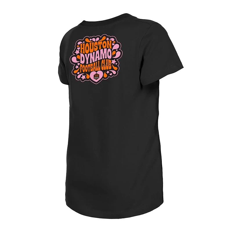 Girls Youth New Era Houston Dynamo FC Bubble Heart T-Shirt