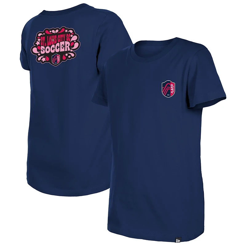 Girls Youth New Era St Louis City SC Bubble Heart T-Shirt