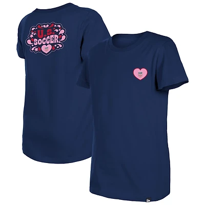 Girls Youth New Era USWNT Bubble Heart T-Shirt
