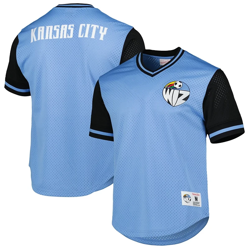 Mitchell  Ness Sky Sporting Kansas City Mesh V-Neck T-Shirt