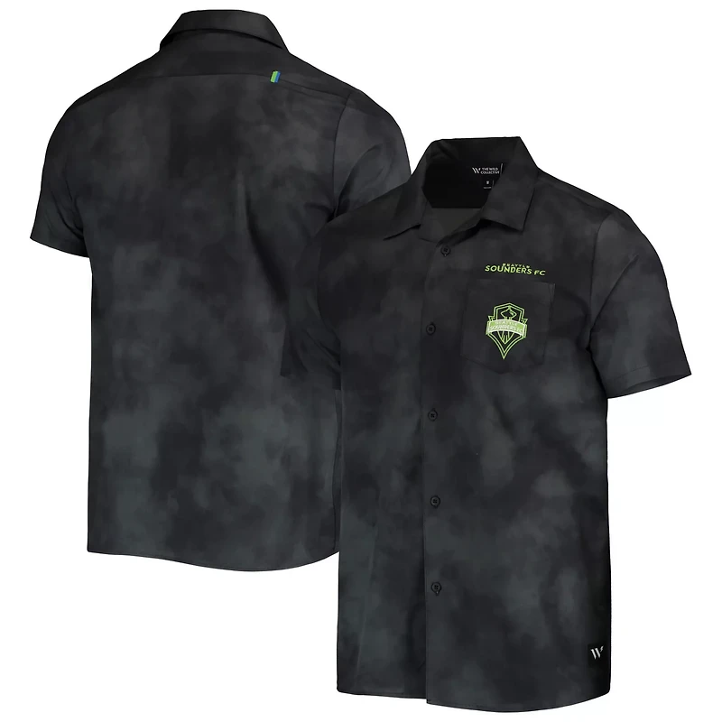 The Wild Collective Seattle Sounders FC Abstract Cloud Button-Up Shirt