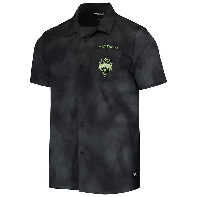 The Wild Collective Seattle Sounders FC Abstract Cloud Button-Up Shirt