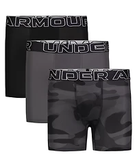 Under Armour Boy's Performance Tech Black Camo Boxer Briefs 3-Pack