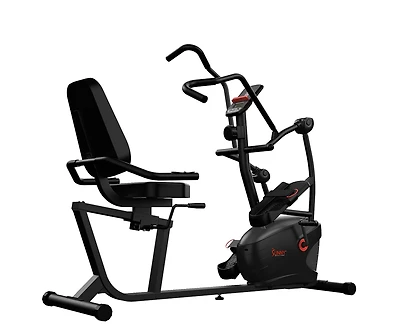 Sunny Health & Fitness Smart Magnetic Resistance Dual Action Recumbent Elliptical Trainer with Bluetooth