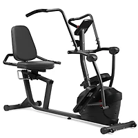 Sunny Health & Fitness Smart Magnetic Resistance Dual Action Recumbent Elliptical Trainer with Bluetooth