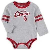 /Crimson Oklahoma Sooners Little Kicker Long Sleeve Bodysuit and Sweatpants Set