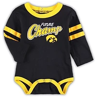 /Gold Iowa Hawkeyes Little Kicker Long Sleeve Bodysuit and Sweatpants Set