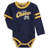/Gold Notre Dame Fighting Irish Little Kicker Long Sleeve Bodysuit and Sweatpants Set