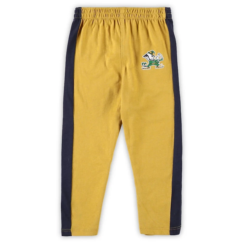 /Gold Notre Dame Fighting Irish Little Kicker Long Sleeve Bodysuit and Sweatpants Set