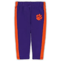 /Purple Clemson Tigers Little Kicker Long Sleeve Bodysuit and Sweatpants Set