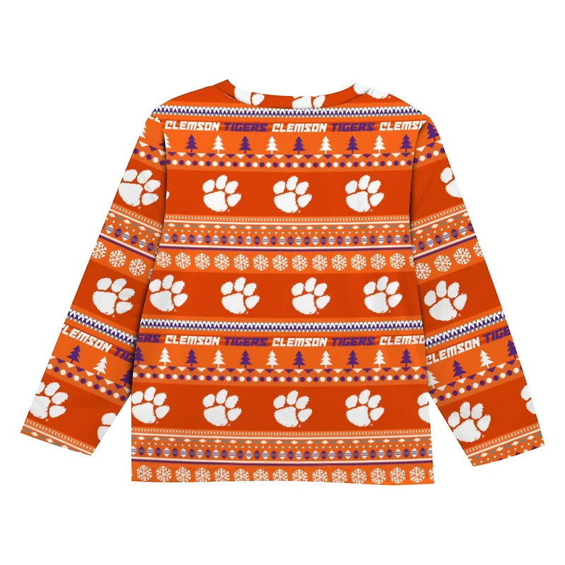 Preschool Outerstuff Clemson Tigers Ugly Sweater Pajama Set