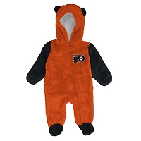 Newborn Outerstuff Philadelphia Flyers Stay Napping Fleece Bunting Full-Zip Hooded Sleeper