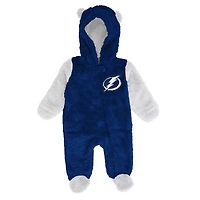 Newborn Outerstuff Tampa Bay Lightning Stay Napping Fleece Bunting Full-Zip Hooded Sleeper