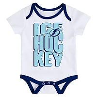 Newborn Outerstuff Tampa Bay Lightning Triple Header Three-Piece Bodysuit Set