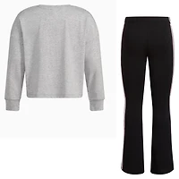 adidas 2-Piece Long Sleeve Graphic T-shirt and Flare Pant Set