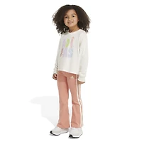 adidas 2-Piece Long Sleeve Graphic T-shirt and Flare Pant Set