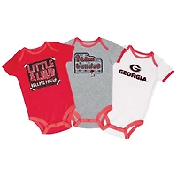 Champion Gray White Georgia Bulldogs 3-Pack Bodysuit Set