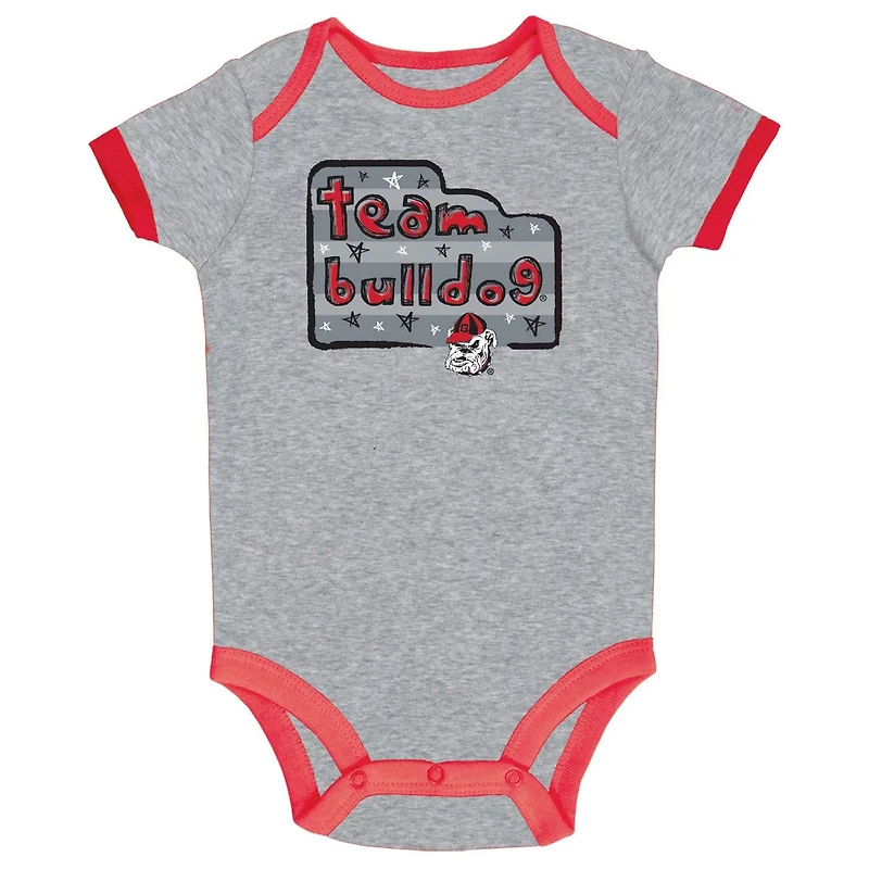 Champion Gray White Georgia Bulldogs 3-Pack Bodysuit Set