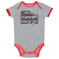 Champion Gray White Georgia Bulldogs 3-Pack Bodysuit Set