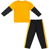 Colosseum Black Iowa Hawkeyes Long Sleeve T-Shirt  Pants Set