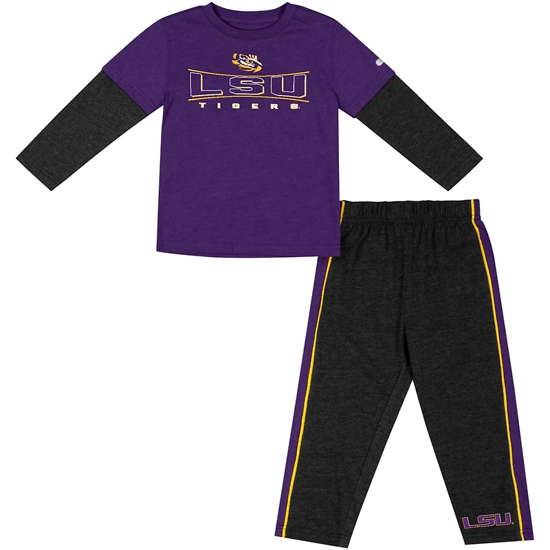 Colosseum /Black LSU Tigers Long Sleeve T-Shirt Pants Set