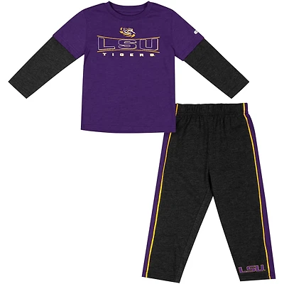 Colosseum /Black LSU Tigers Long Sleeve T-Shirt Pants Set